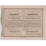 1882. Budapest "Franco-Magyar Bank" utalvány a felszámolási vagyon maradékáról 1db részvény értékben "32078" magyar és német nyelven, szárazpecséttel, felülbélyegzéssel T:F szép papír Hungary / Budapest 1882. "Franco-Ungarische Bank" share for the remaind