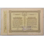 1909. Budapest "Nyitra-Üzbég-Radosnai Helyiérdekű Vasút Részvénytársaság" törzsrészvénye 200K-ról "3572", bélyegzéssel, szelvényekkel T:AU,XF Hungary 1909. "Local Interest Railway Share Company of Nyitra-Üzbég-Radosna" share about 200 Kronen "3572", with 