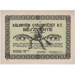 1934. Budapest "Kálvintéri Gyógyintézet R.T." részvénye 132P-ről "254", szelvényekkel T:AU Hungary / Budapest 1934. "Kálvintéri Gyógyintézet R.T." share about 132 Pengő "254", with coupons C:AU