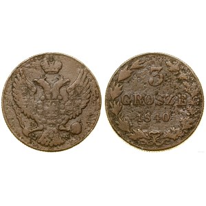 Poland, 3 groszy (trojak), 1840 MW, Warsaw