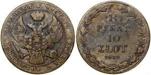 Polska, 1 1/2 rubla = 10 złotych, 1839 MW, Warszawa