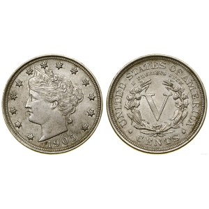 United States of America (USA), 5 cents, 1905, Philadelphia