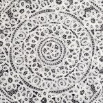 Pair of round cotton centerpieces with Cantù lace, 1950s