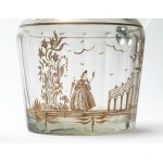 Set of glasses with a gold silhouette, Venice, 1930s–1940s