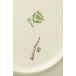 White porcelain dinner service with a gold rim and floral motifs, Krone