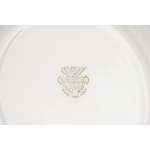 White porcelain dinner service with floral decoration and a gold rim, Laveno