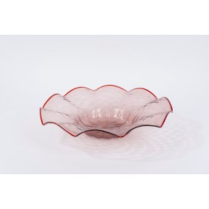 Grand centre de table en verre de Murano avec un contour rouge, XXe siècle