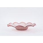 Grand centre de table en verre de Murano avec un contour rouge, XXe siècle