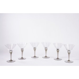 Set of six Martini glasses