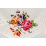 Six-piece porcelain tea and coffee set with a raised, wavy rim and floral decoration. Richard Ginori