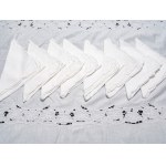 White linen and lace tablecloth with 12 napkins