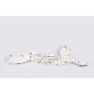 White porcelain service decorated with floral motifs, Beltrami Turin