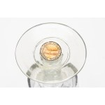 Pair of cut crystal goblets painted in gold, France, 19th century
