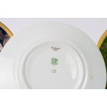 Three polychrome porcelain plates, Limoges, France
