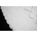 Round embroidered flower tablecloth with 9 napkins