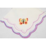 Lightweight linen tablecloth with 12 napkins decorated with fruit, flowers, lemons, and butterflies