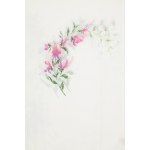 Lightweight floral-print tablecloth with 12 napkins