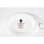 Pair of white porcelain sauce boats decorated in polychrome, Wedgwood