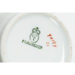 White porcelain tea set with a gold band, Fraureuth