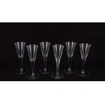 Moser. Set of six crystal flutes.