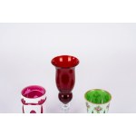 Three Bohemian crystal goblets, 1930s–1940s