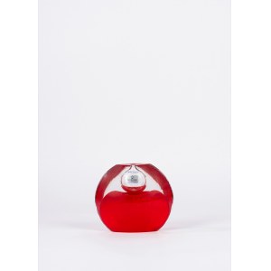 Single-flower vase in red crystal, Scherzer