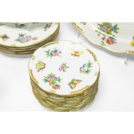 Queen Victoria polychrome porcelain dinner set. Herend, Hungary