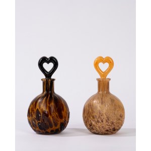 Two Murano glass bottles with aventurine