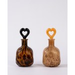 Two Murano glass bottles with aventurine