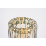 Murano glass vase with blue filaments