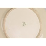 Two cups with saucers and two dessert plates, white porcelain with a blue and gold rim, Rosenthal, 20th century
