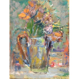 Jan CYBIS (1897–1972), Flowers in a Tin Jug, 1949