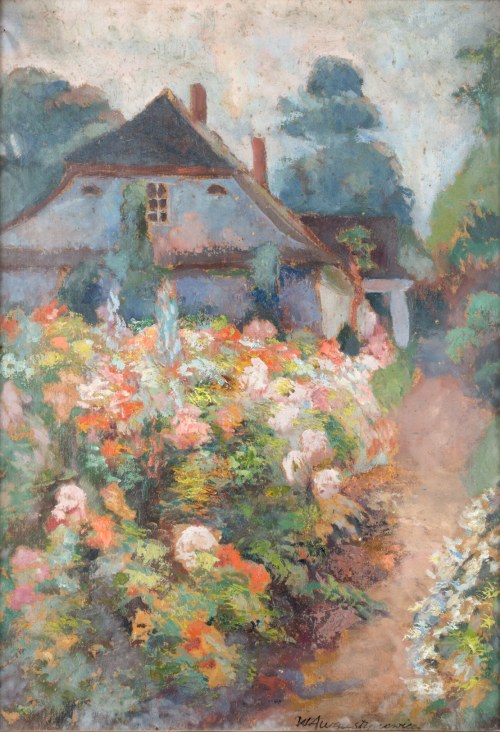 Władysława AUGUSTYNOWICZ (1901-1980), Dworek w kwiatach