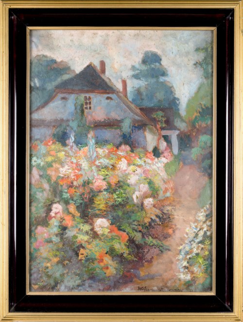Władysława AUGUSTYNOWICZ (1901-1980), Dworek w kwiatach