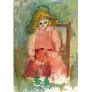 Zygmunt SCHRETER / SZRETER (1886-1977), Portret dziewczynki siedzącej na krześle