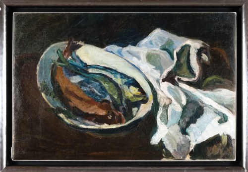 Jacques CHAPIRO (1887-1962), Martwa natura z rybami, ok. 1940