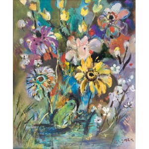 Ludwik KLIMEK (1912-1992), Pejzaż z zieloną żabą