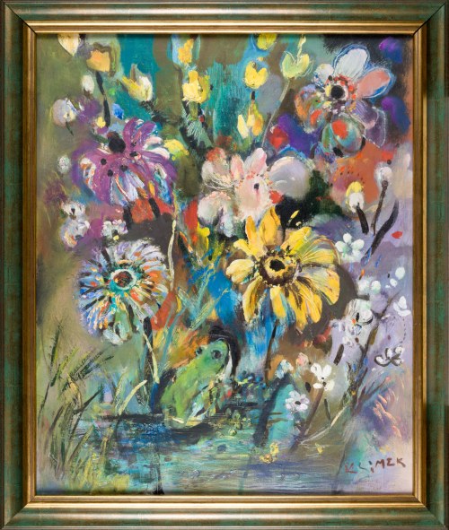 Ludwik KLIMEK (1912-1992), Pejzaż z zieloną żabą