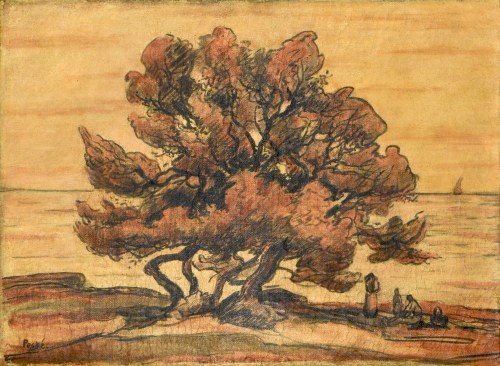 Jean PESKÉ (1870-1949), Pejzaż z drzewem