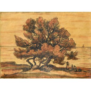 Jean PESKÉ (1870–1949), Landscape with a Tree