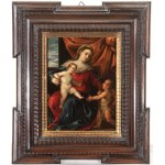 Artista emiliano, fine XVI - inizio XVII secolo, Virgin with Child and Saint John the Baptist