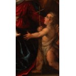 Artista emiliano, fine XVI - inizio XVII secolo, Virgin with Child and Saint John the Baptist