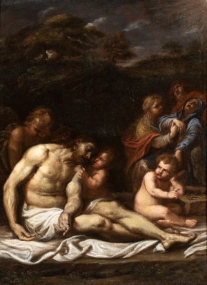Artista attivo a Roma, XVII secolo, Lamentation with angels (The Mourning of Christ)