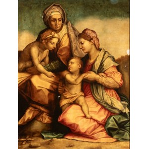 Andrea del Sarto (seguace di) (Firenze 1486 - 1531), Virgin with Child, Saint John the Baptist and Saint Elizabeth
