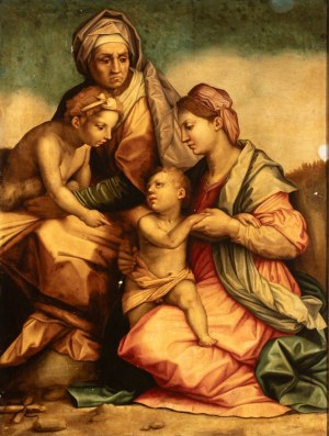 Andrea del Sarto (seguace di) (Firenze 1486 - 1531), Virgin with Child, Saint John the Baptist and Saint Elizabeth
