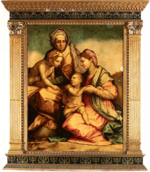 Andrea del Sarto (seguace di) (Firenze 1486 - 1531), Virgin with Child, Saint John the Baptist and Saint Elizabeth