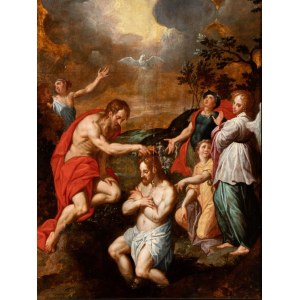 Jacob de Backer (ambito di) (Anversa 1555 - 1585), The baptism of Christ