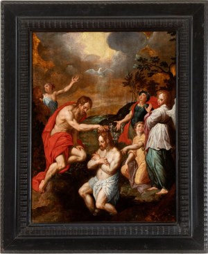 Jacob de Backer (ambito di) (Anversa 1555 - 1585), The baptism of Christ