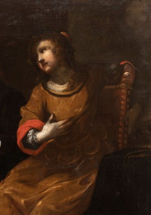 Luciano Borzone (Genova 1590 - 1645), Christ in the house of Martha and Mary