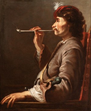 Jacob Duck (attribuito a) (Utrecht 1600 ca. - 1667), Pipe smoker